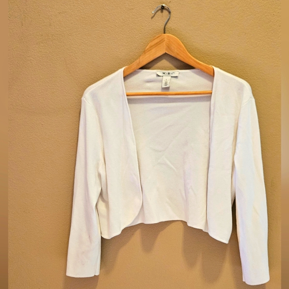 White Cropped Cardigan